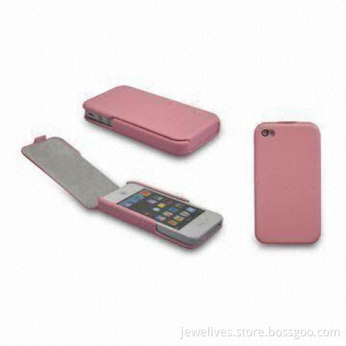Flip Leather Case for Apple's iPhone 4G, Comes in Various Colors and Materials